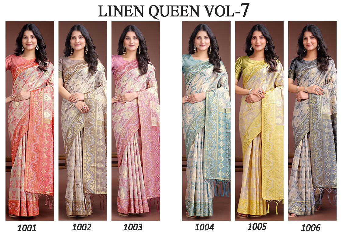 Linen Queen Vol 7 By Astita Linen Cotton Wedding Wear Saree Suppliers In India